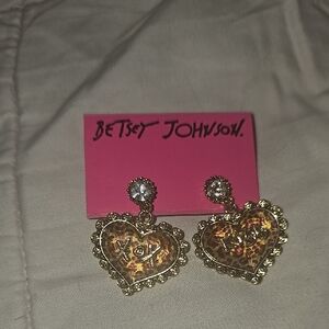 Betsey Johnson Heart Earrings